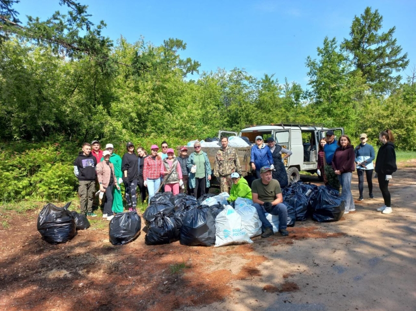 Сотрудники регионального Минприроды очистили от мусора берег Арахлея