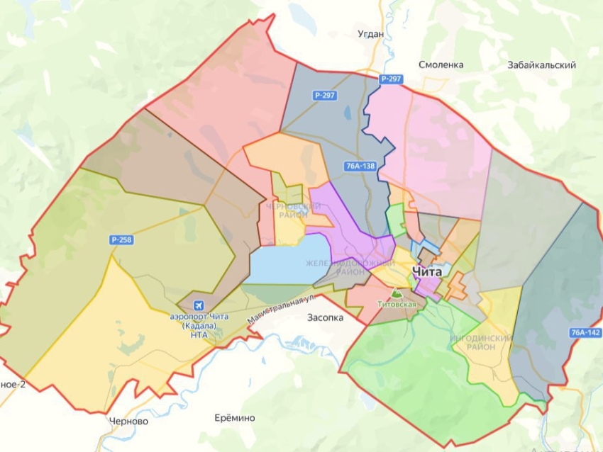 ​ЦУР Забайкалья создал карту избирательных округов и участков Читы