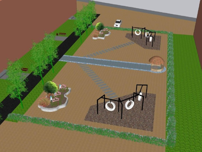 Качели с подсветкой и уютная беседка для встреч появятся в обычном дворе посёлка Забайкалья благодаря нацпроекту