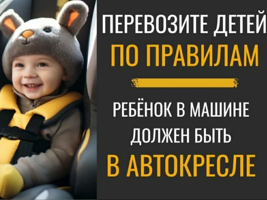 Госавтоинспекция призывает водителей-родителей к соблюдению правил перевозки юных пассажиров в автомобиле
