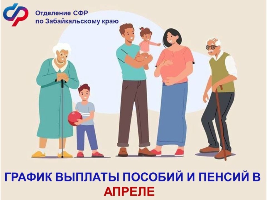График зачисления пенсий и пособий в апреле 2025 года