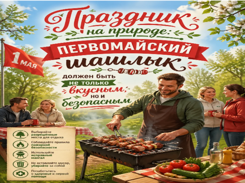 Праздник на природе: первомайский шашлык должен быть не только вкусным, но и безопасным