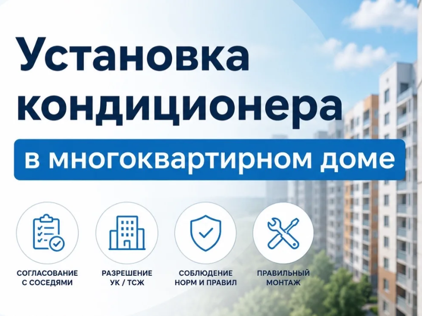 Как правильно установить кондиционер в многоквартирном доме?
