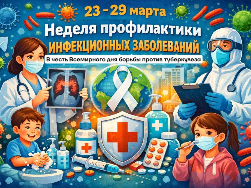 23 – 29 марта: Неделя профилактики инфекционных заболеваний (в честь Всемирного дня борьбы против туберкулеза)
