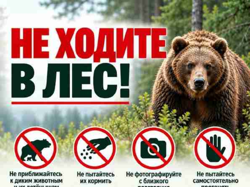 В связи с резким увеличением количества случаев выхода диких животных (медведей) к населенным пунктам и возникновением реальной угрозы жизни и здоровью граждан администрация Каларского муниципального округа настоятельно рекомендует воздержаться от выходов в лесные массивы. 