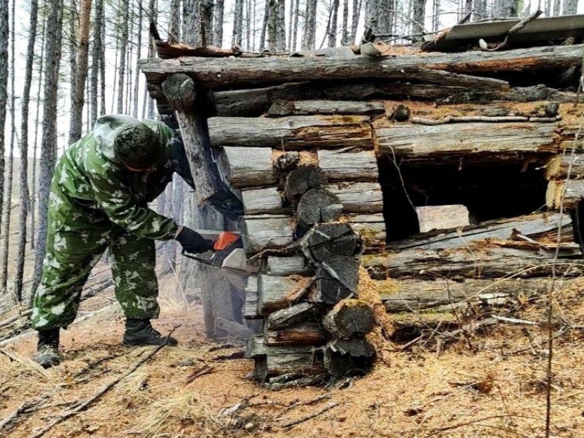 Лесники снесли зимовье браконьеров-поджигателей в Zабайкалье