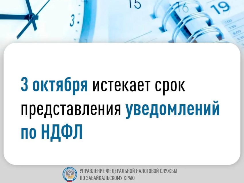 ​3 октября 2024 года истекает срок представления уведомлений по налогу на доходы физических лиц