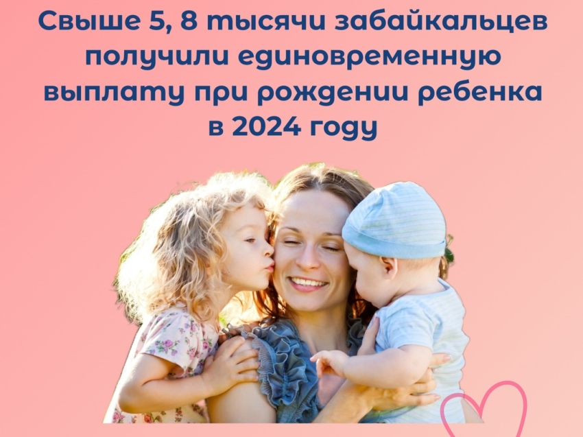 ​С начала года свыше 5,8 тысячи забайкальцев получили единовременное пособие при рождении детей.