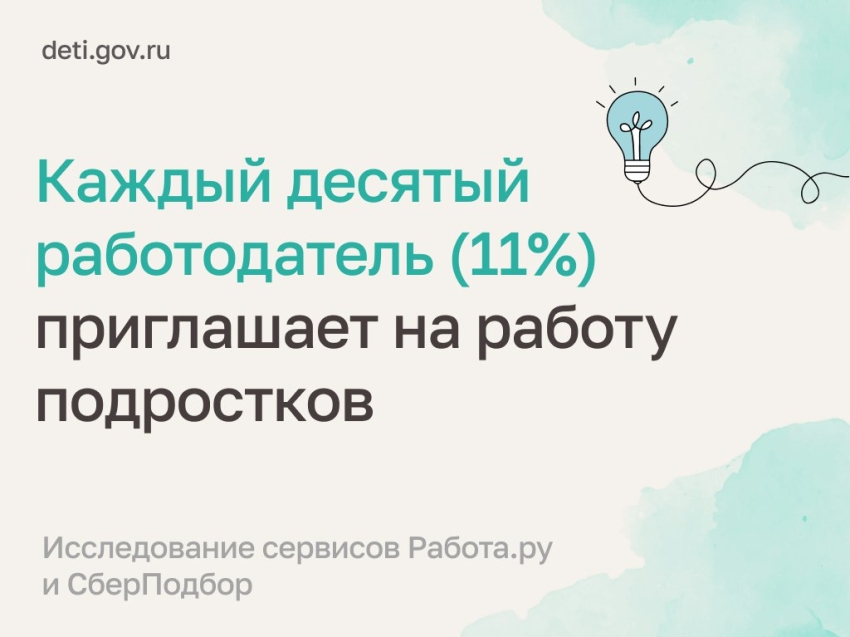 Каждый десятый работодатель приглашает на работу подростков 