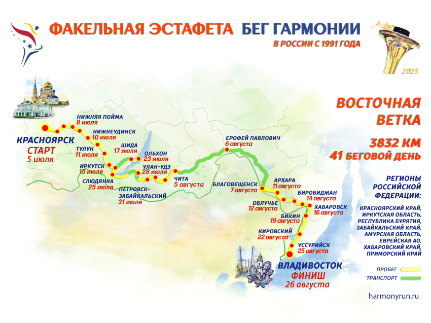 Спортсмены и любители бега, присоединяйтесь к международной факельной эстафете «Бег гармонии – 2025»!