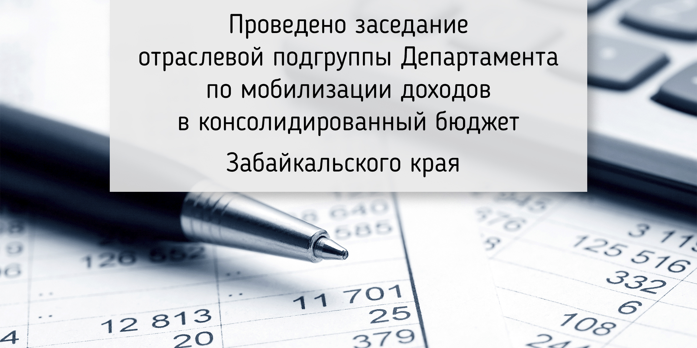Проведено заседание отраслевой подгруппы Департамента по мобилизации доходов в консолидированный бюджет Забайкальского края